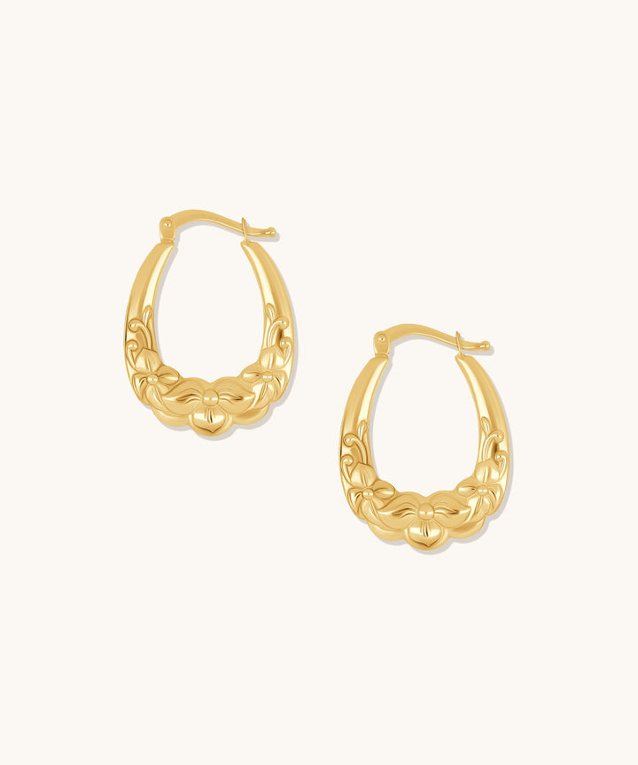 Stamped Hoop Earrings