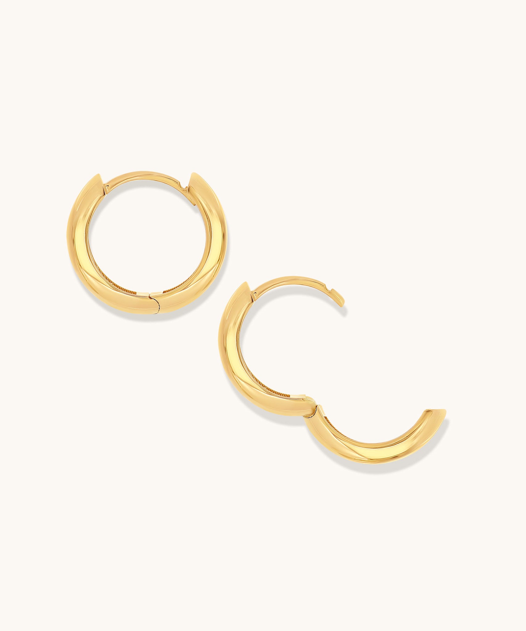 Kaya♡14kgf Bold Rounded Hoops | 14mm - 14k Solid Gold – Alden+Mara