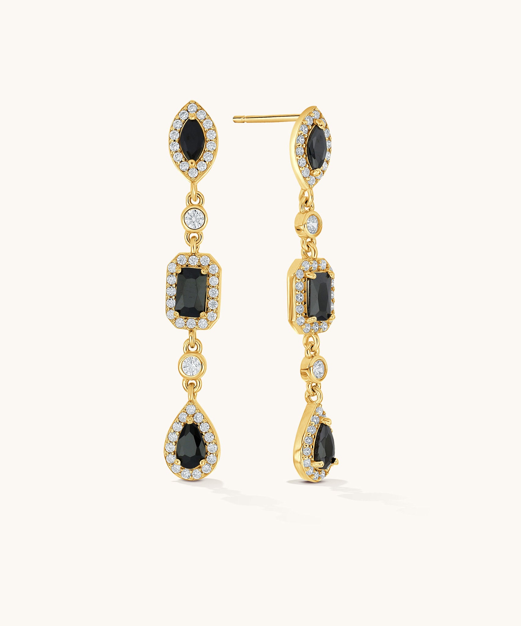 Mixed Cut CZ Drops with Pavé Frames – Alden+Mara