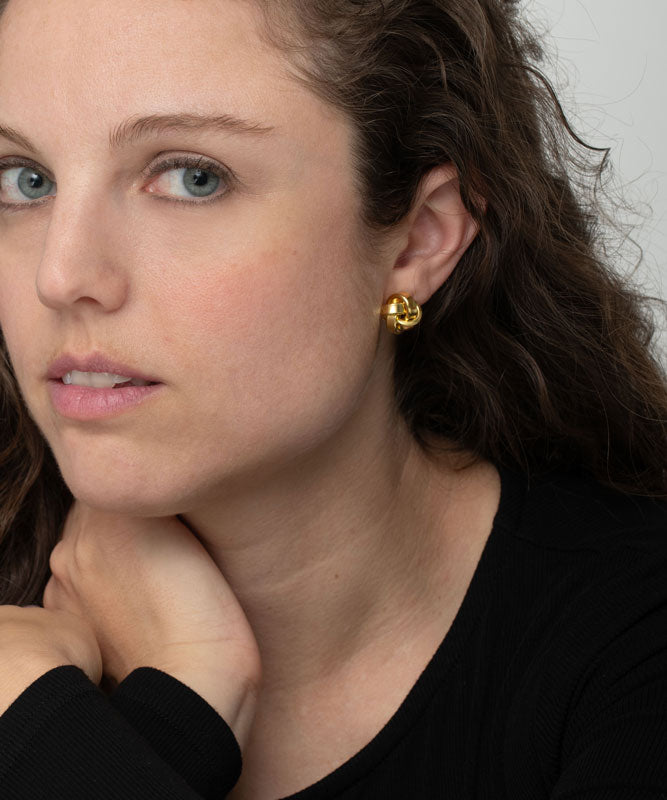 Love Knot Studs | 14mm - 14k Solid Gold