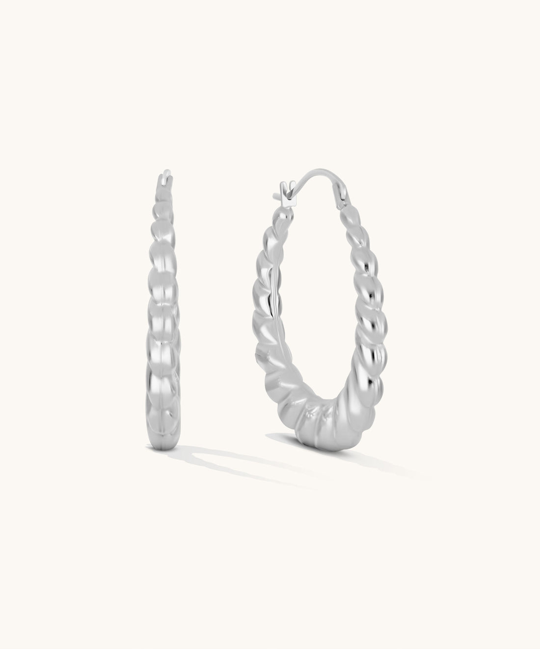 Scalloped Hoops | 25mm - 14k Solid Gold