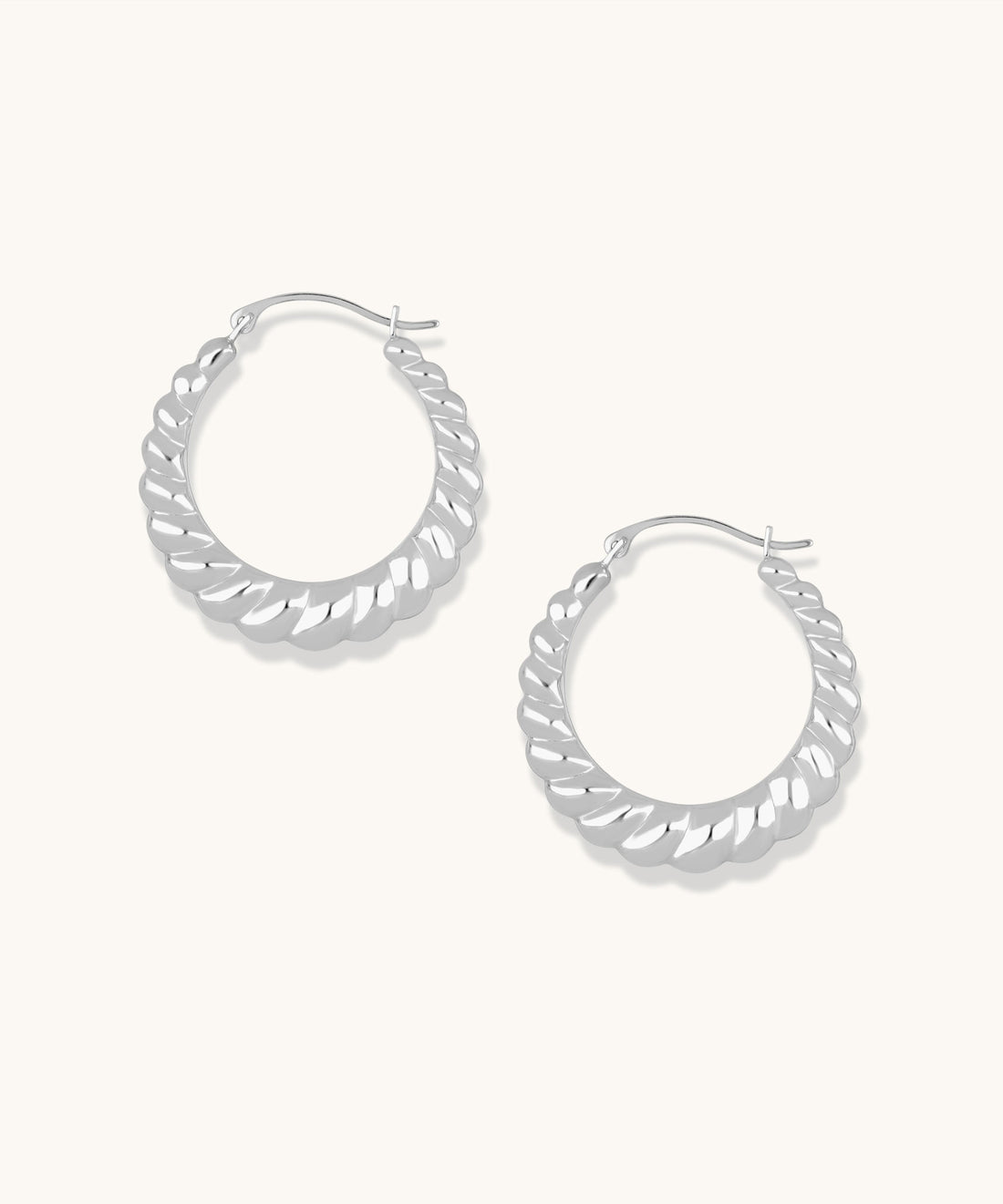 Scalloped Hoops | 25mm - 14k Solid Gold