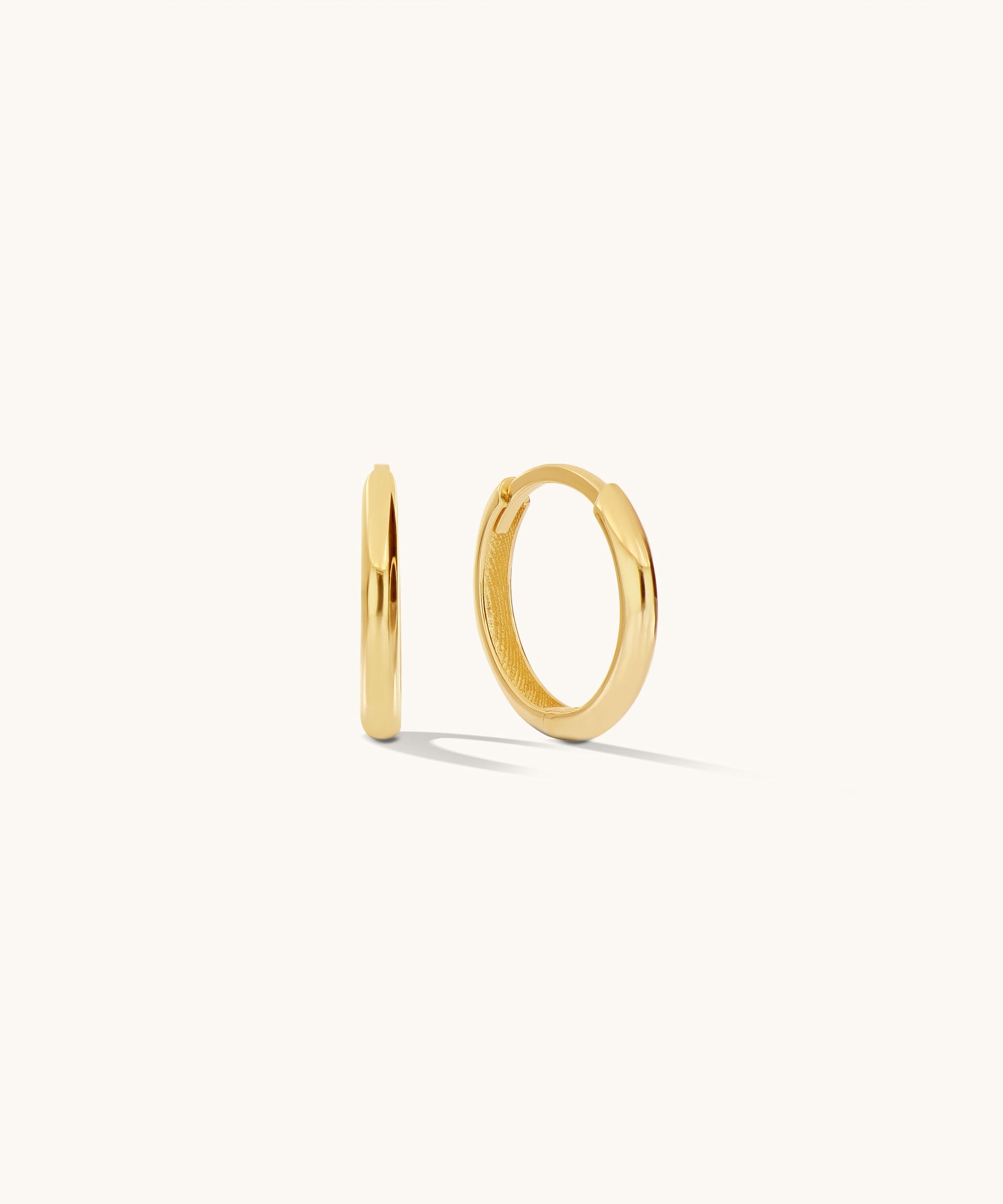 Rounded Huggies | 12mm - 14k Solid Gold