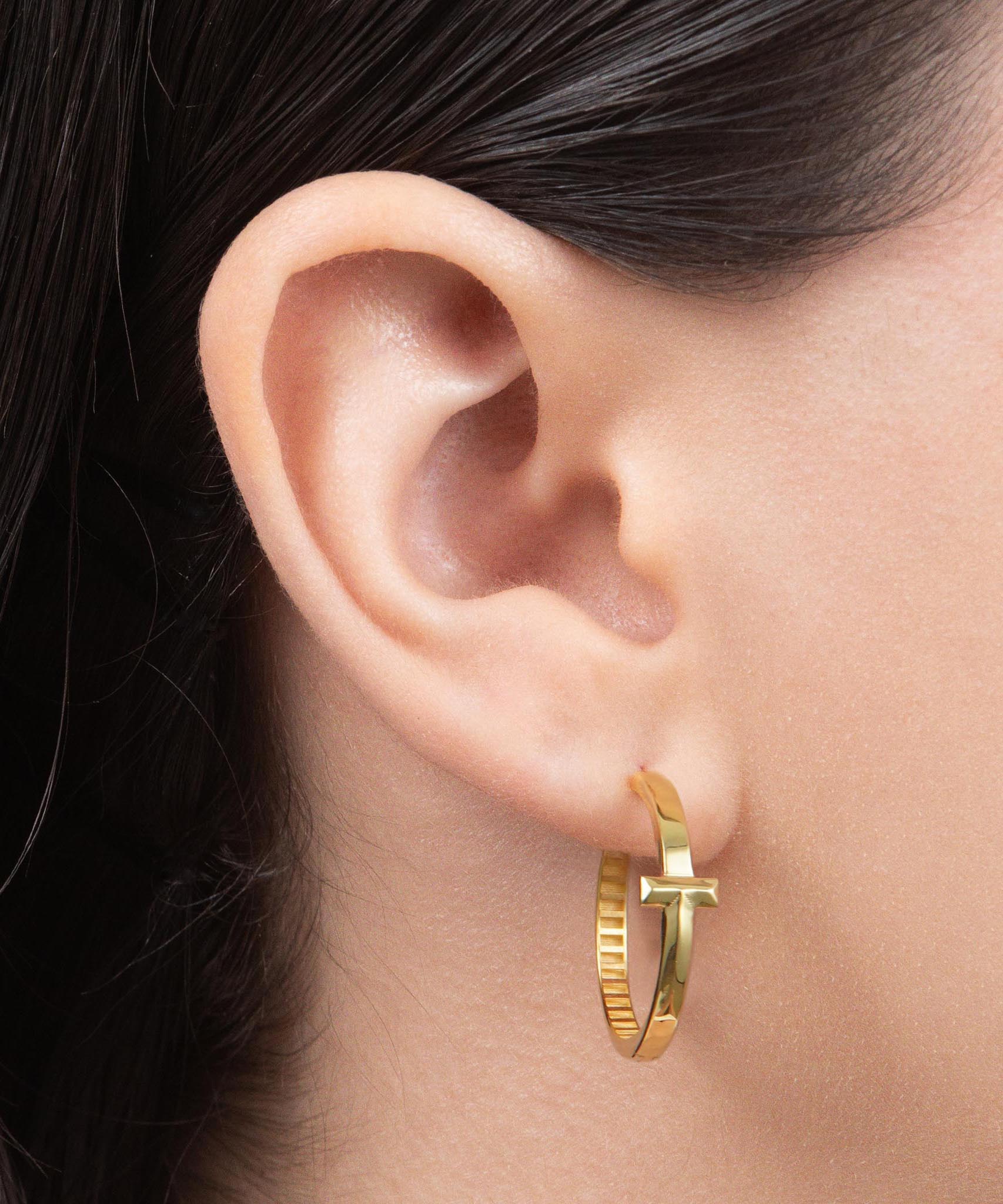 Cross Hoops | 23mm - 14k Solid Gold