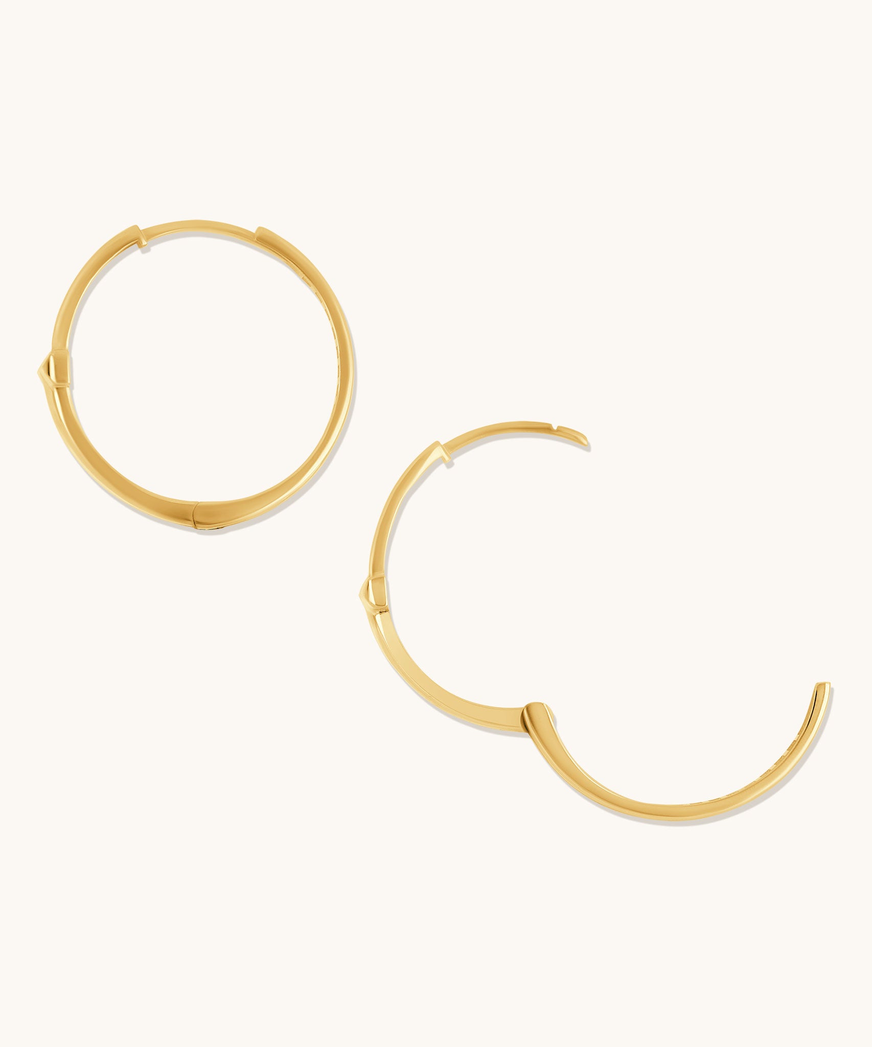 Cross Hoops | 23mm - 14k Solid Gold