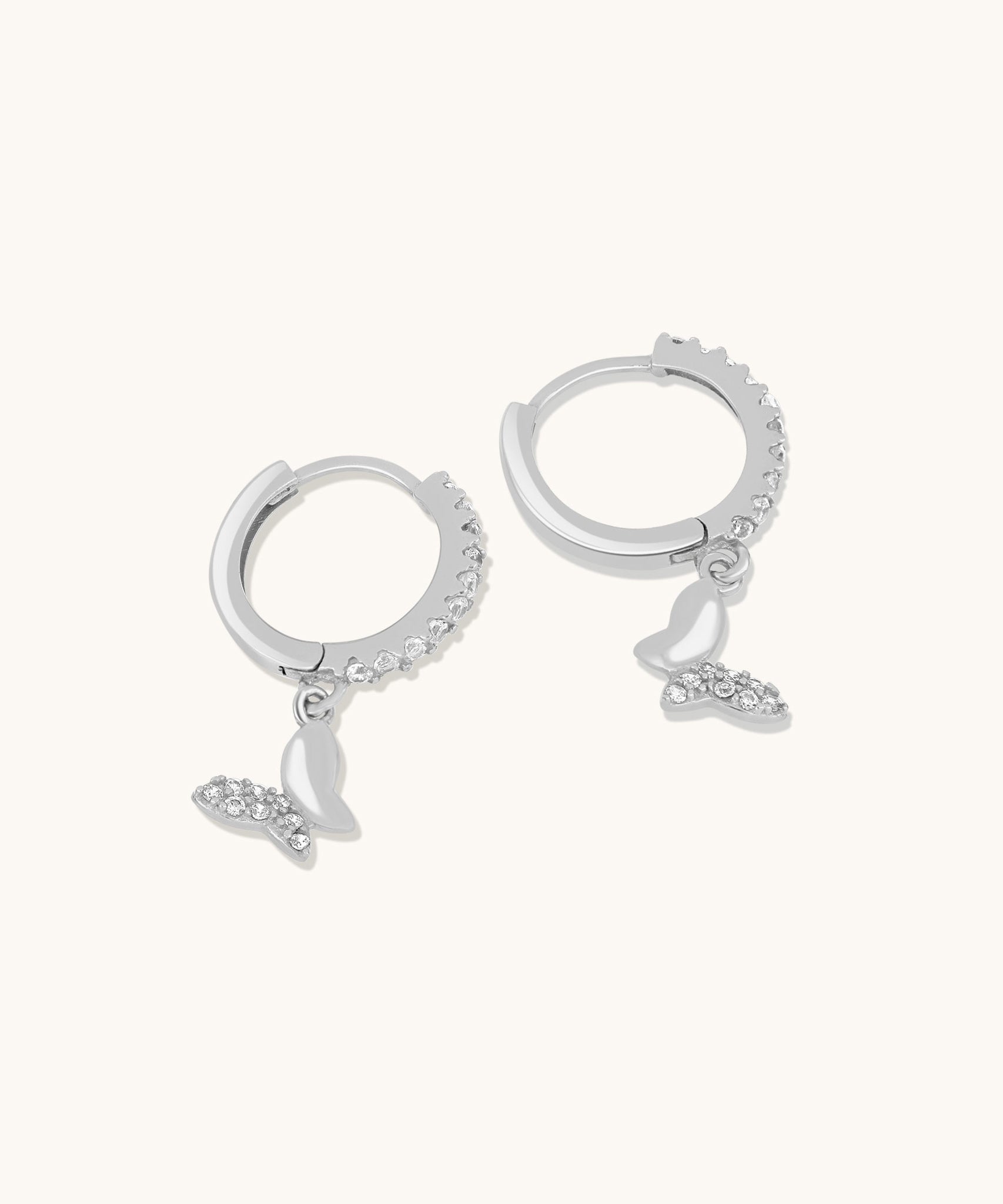 Huggies with Pavé Butterfly