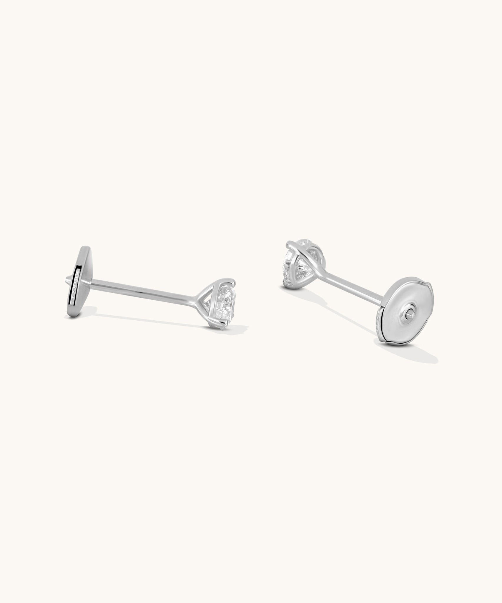 Round Lab Diamond 3 Prong Studs | 1/2 ct - 14k Solid Gold