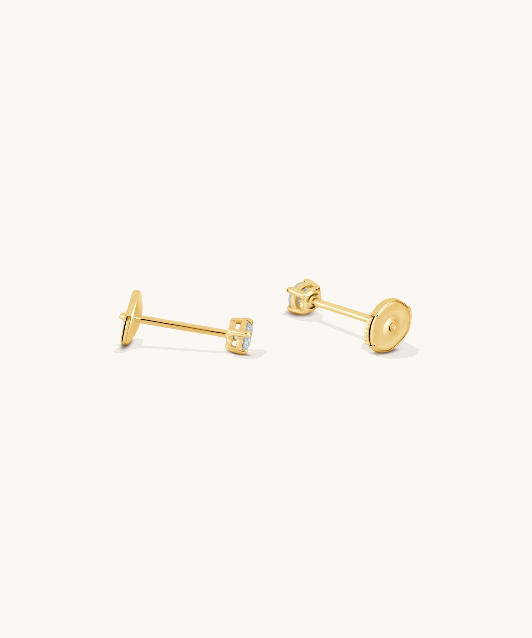 Round Lab Diamond 4 Prong Studs | 1/5 ct - 14k Solid Gold