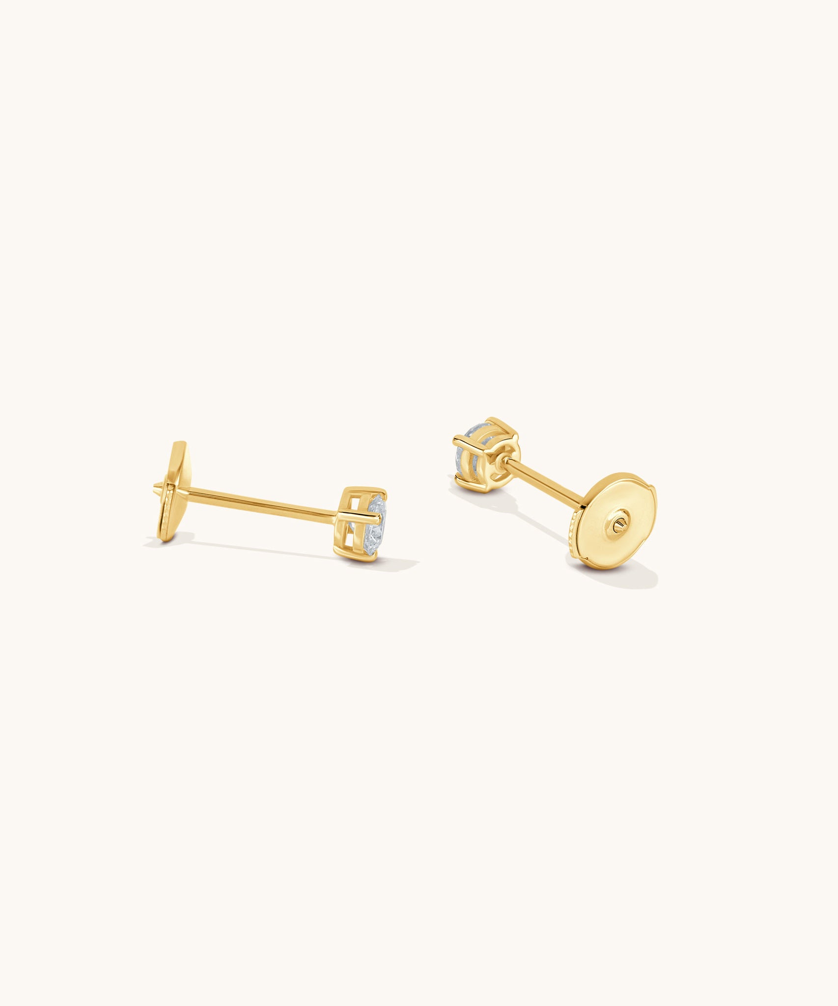 Round Lab Diamond 4 Prong Studs | 1/3 ct - 14k Solid Gold
