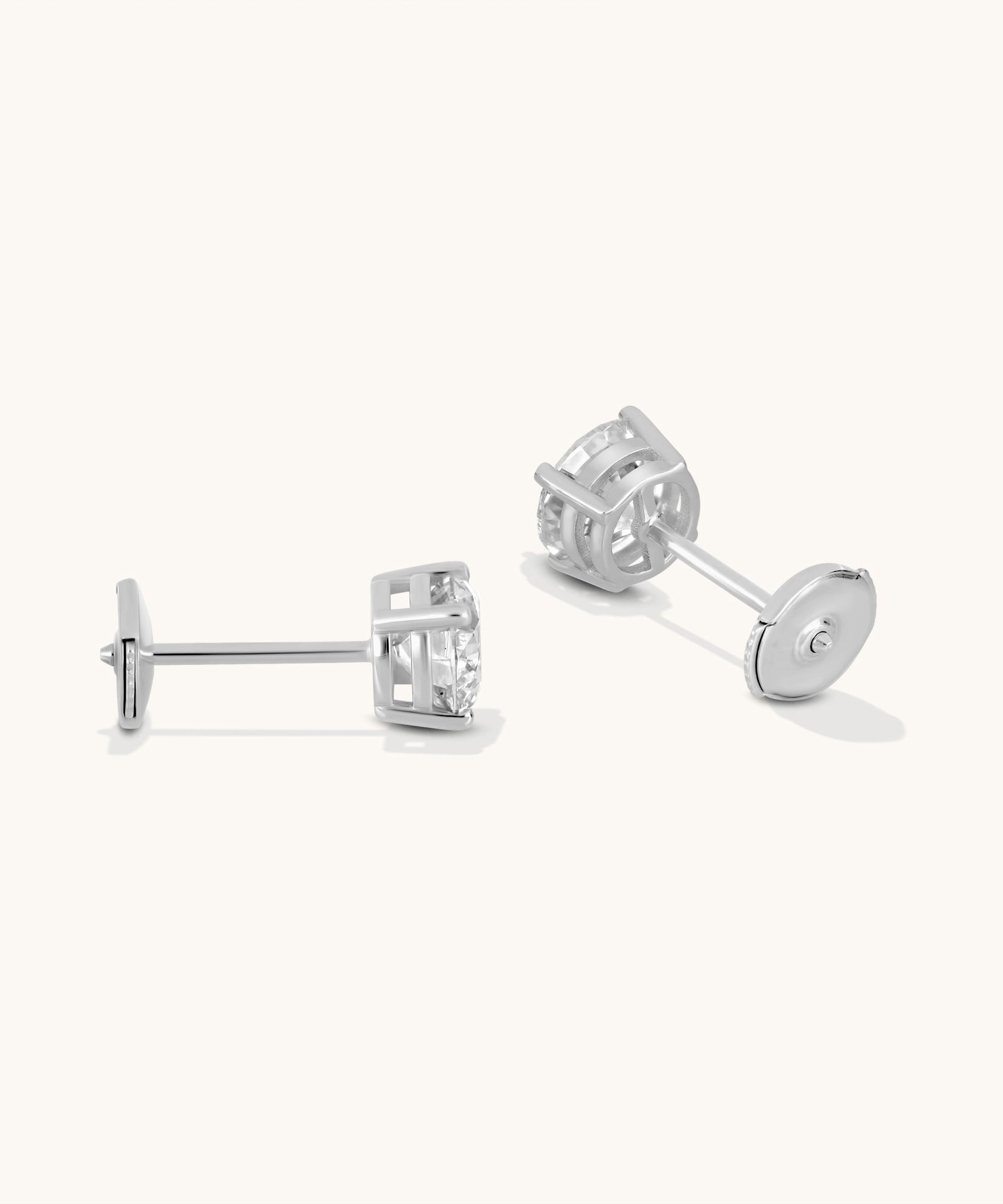 Round Lab Diamond 4 Prong Studs | 2 ct - 14k Solid Gold